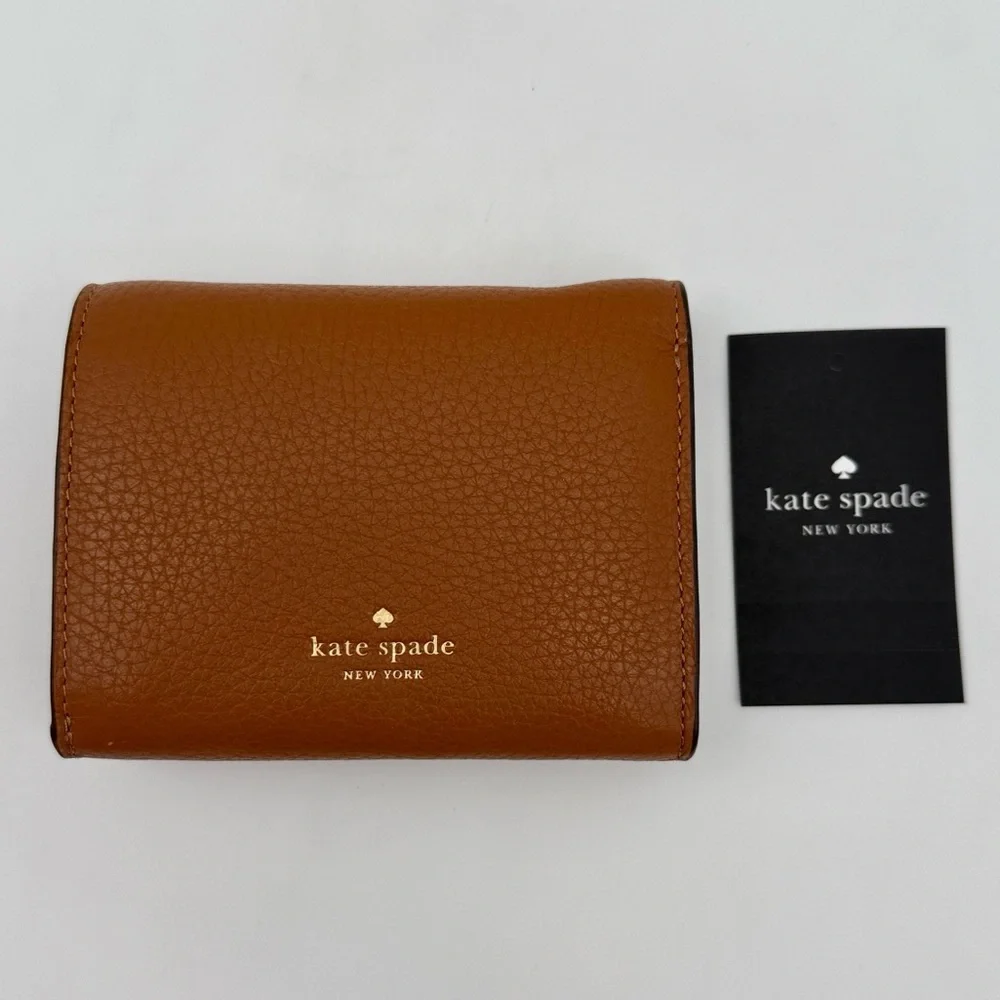 Kate Spade Kayla Small L-Zip Wallet Warm Gingerbread